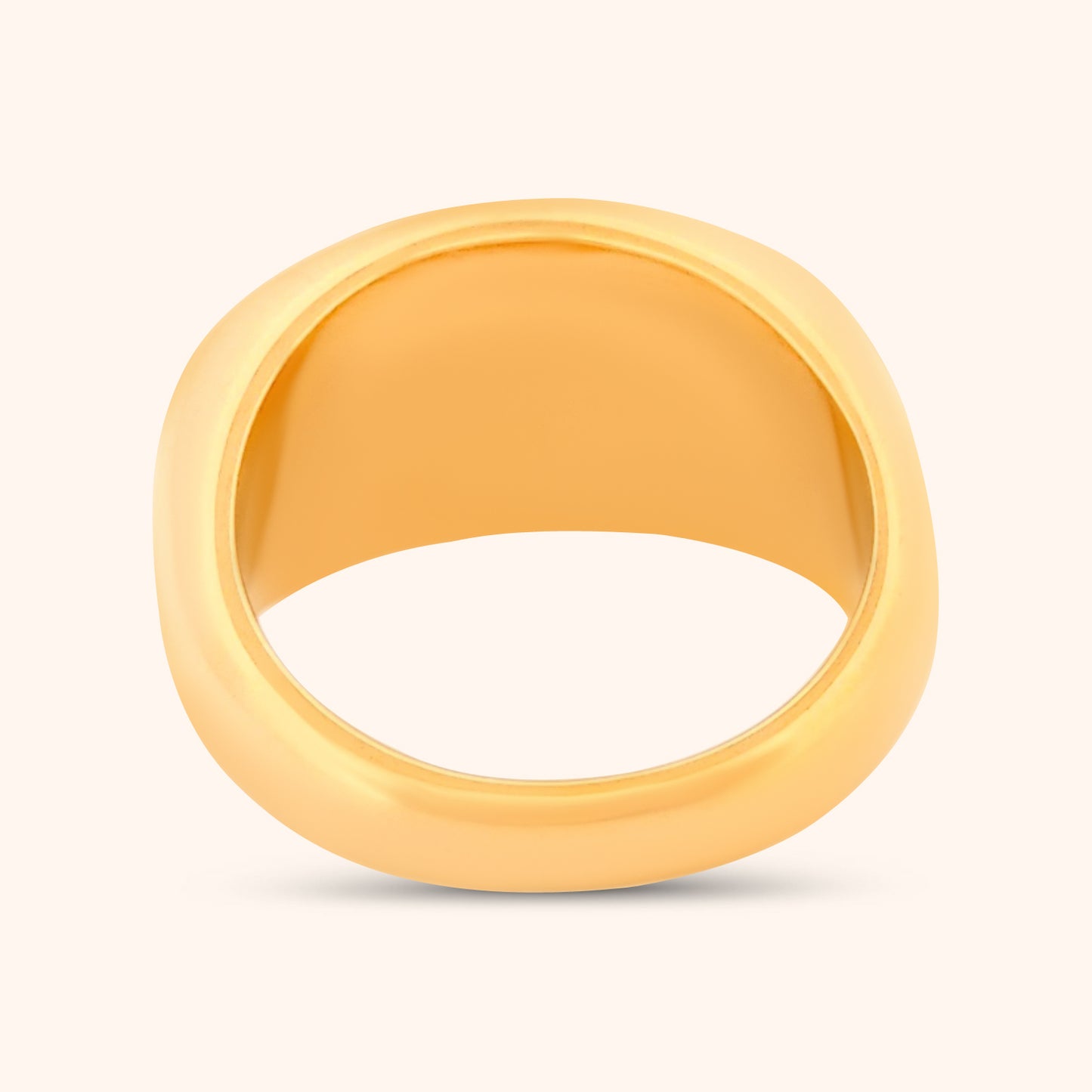 Close-up of The Jaipur Ring, gold plated stainless steel, backside