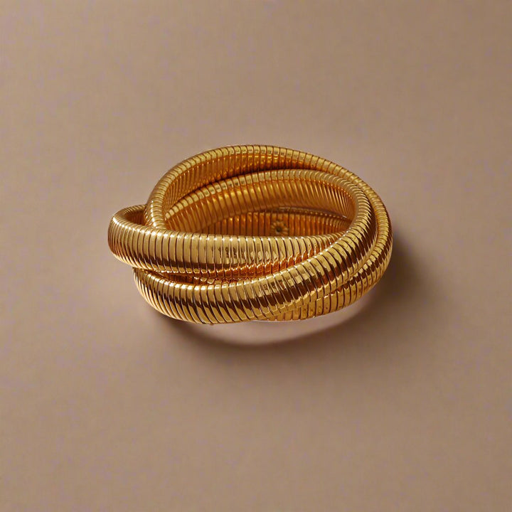 Sleek Coil Gold Bracelet Set