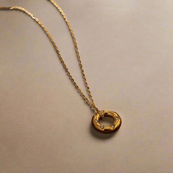 Circle CZ Pendant Necklace