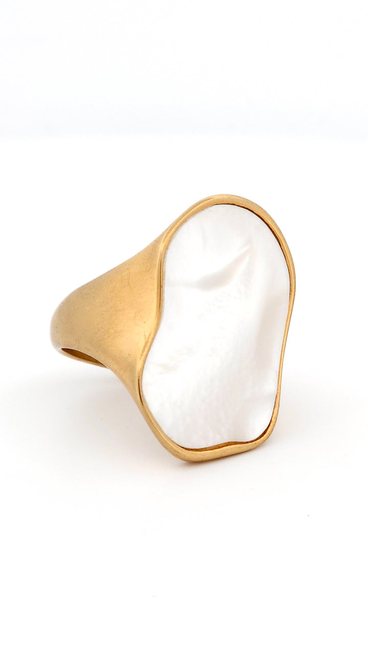 Abstract Mother of Pearl Ring