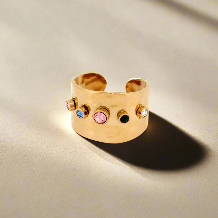 Multi-Stone Statement Gold Ring