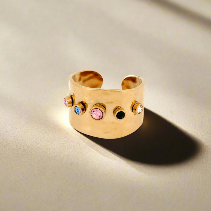 Multi-Stone Statement Gold Ring