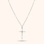 Pressie Dainty But Elegant Cross Charm Necklace, 18K gold plated stainless steel, lifestyle shot, perfect for everyday wear.