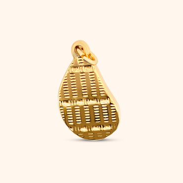 Angled view of the Kinich Charm, showcasing the geometric design on the rear.
