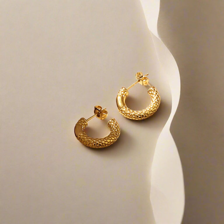 Textured Gold Hoop Earrings