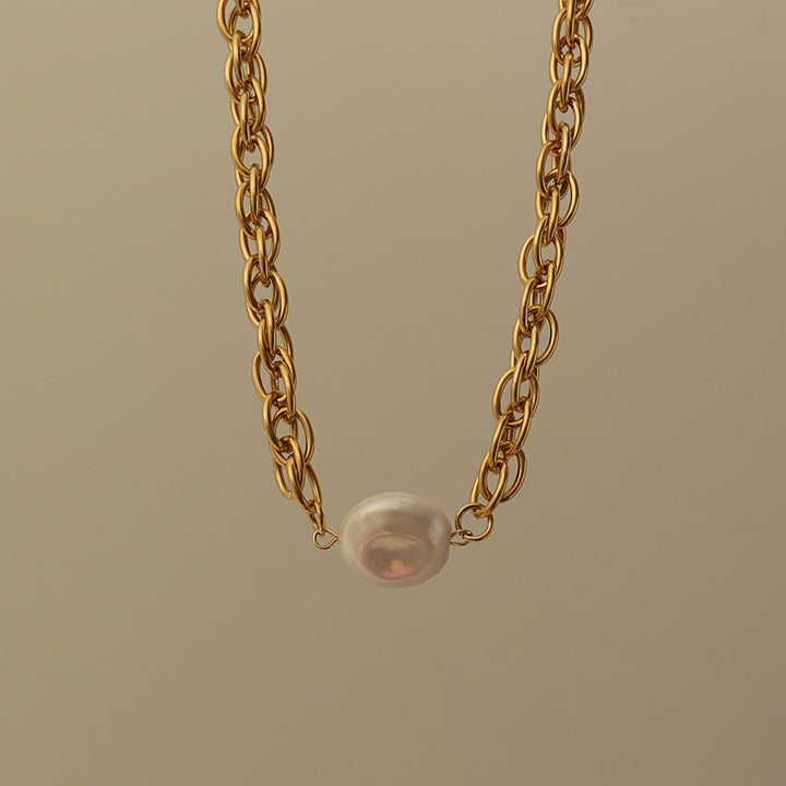 Baroque Pearl Chain Necklace