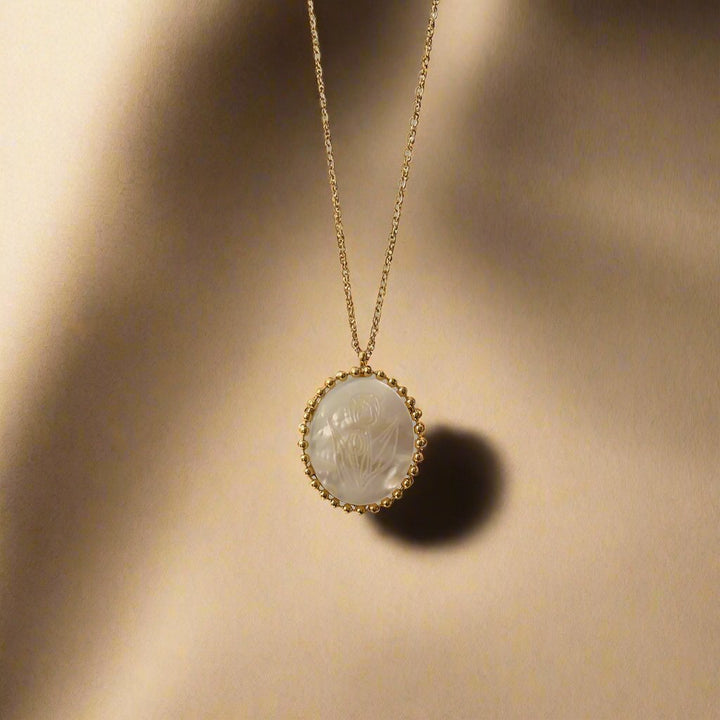 Mother of Pearl Gold Pendant Necklace