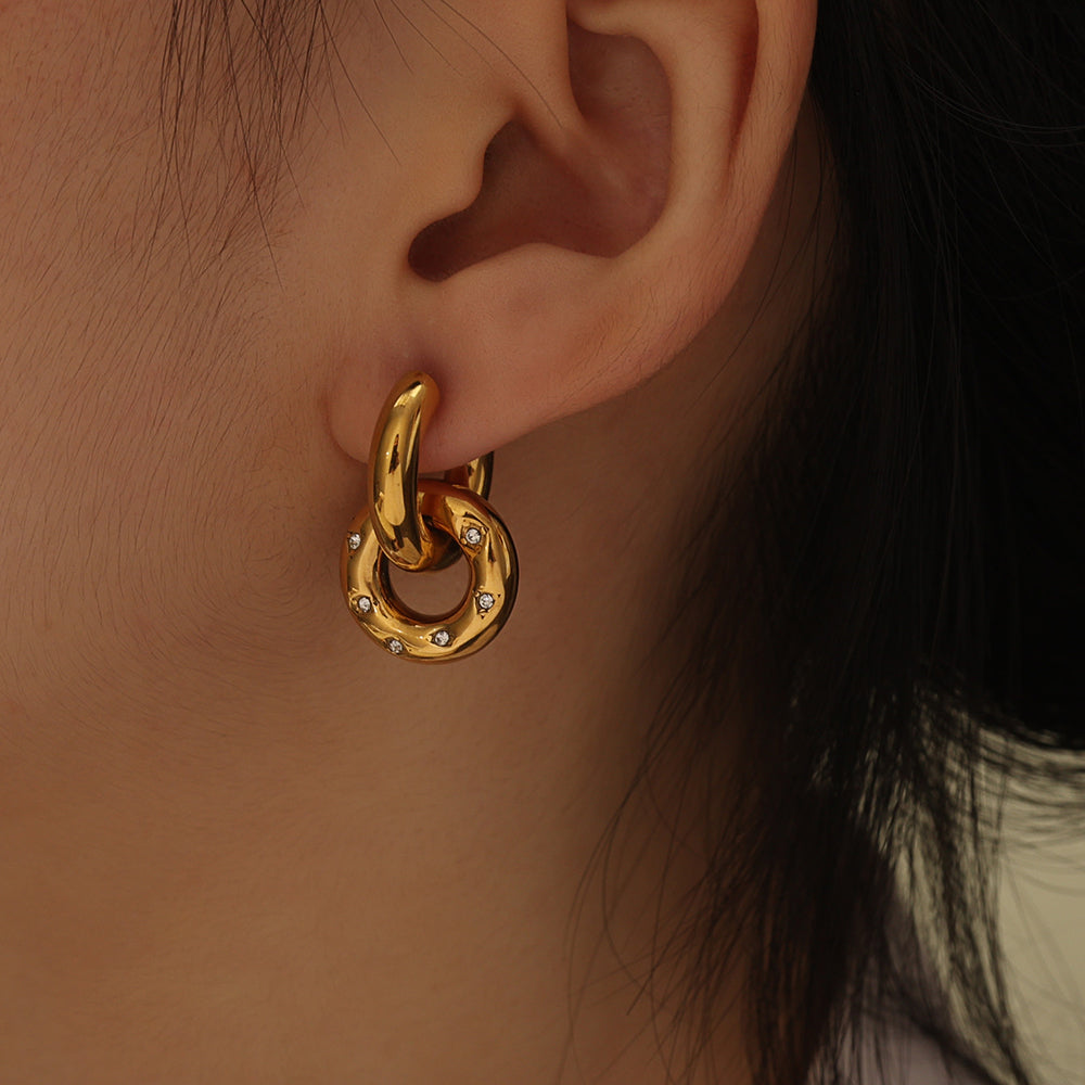 Knot Gold-Tone Earrings with Crystal Accents