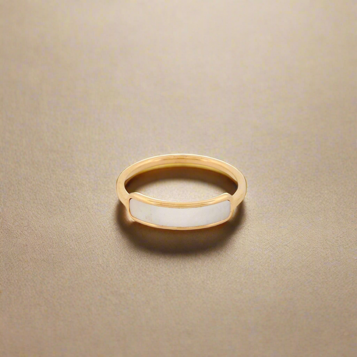 Dainty Gold and Mother of Pearl Ring