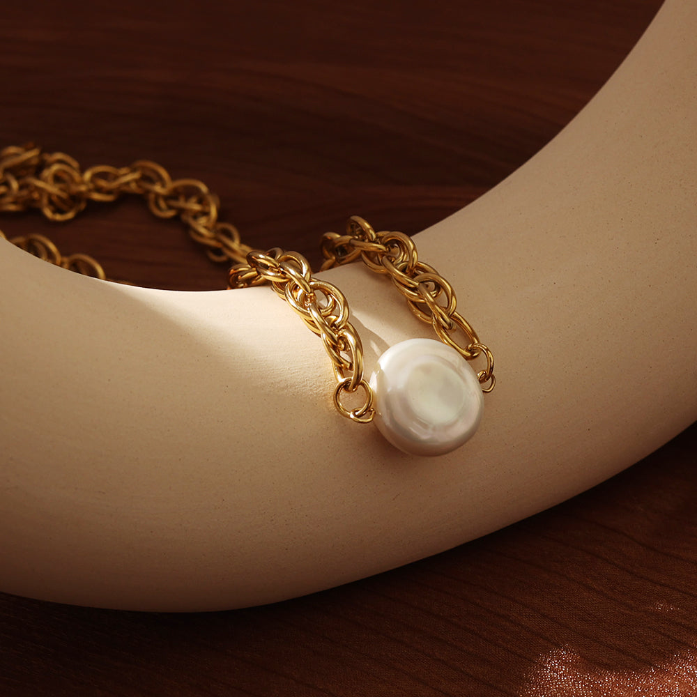 Baroque Pearl Chain Necklace