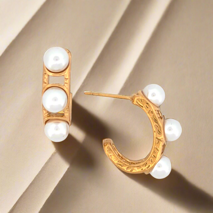 Classic Pearl Crescent Earrings