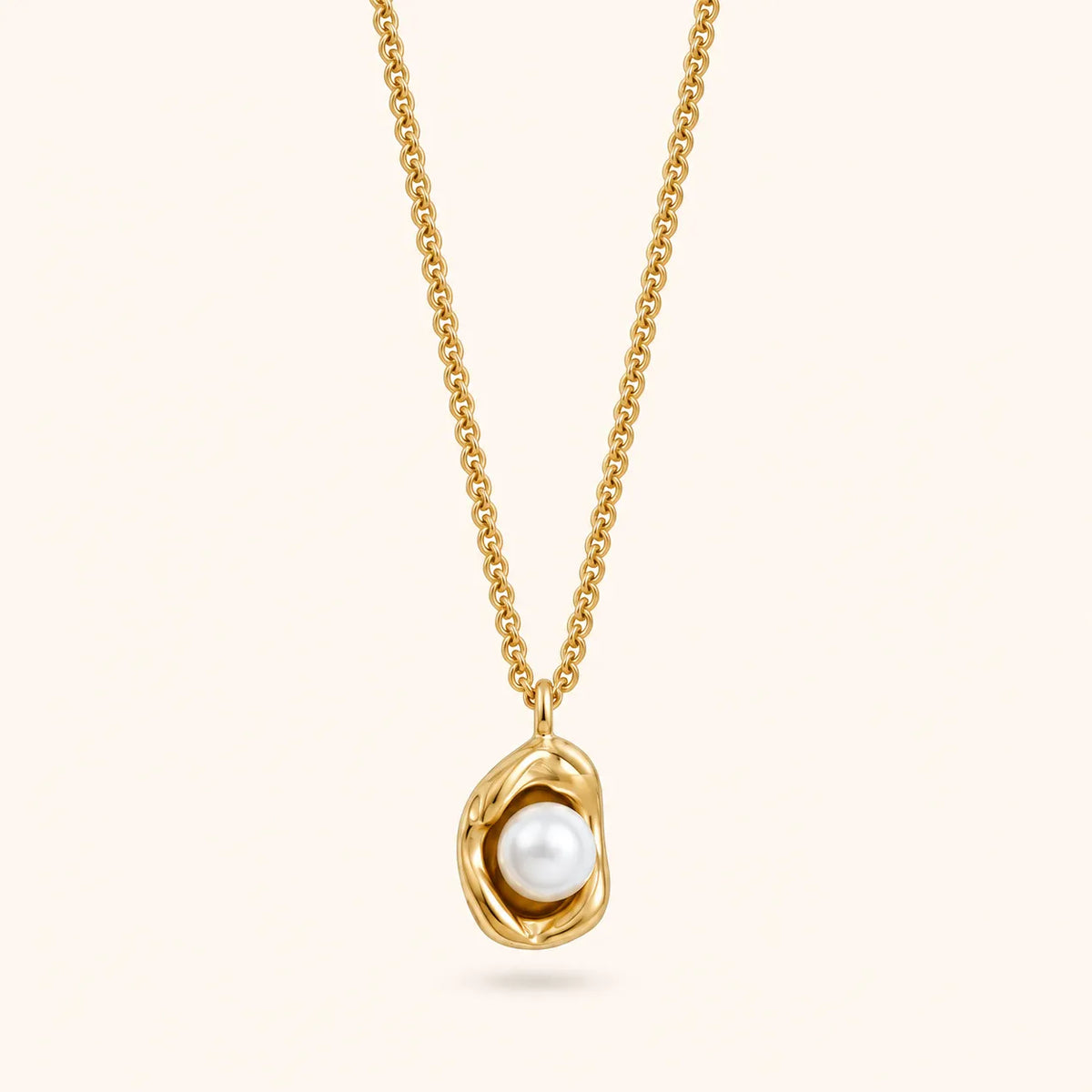 Silver pendant with a blue gemstone on a white background