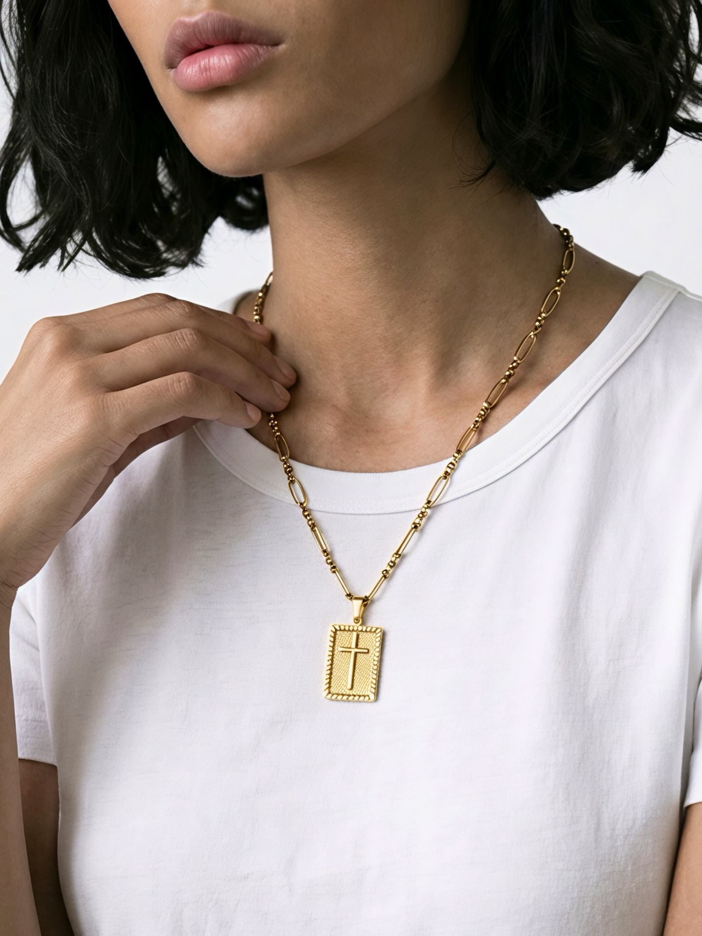 Relic Tag Cross Necklace