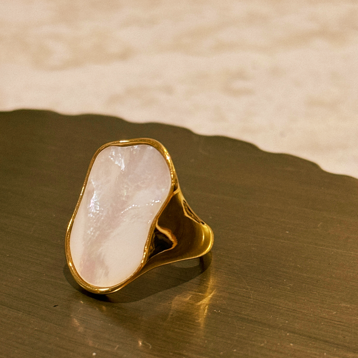 Abstract Mother of Pearl Ring