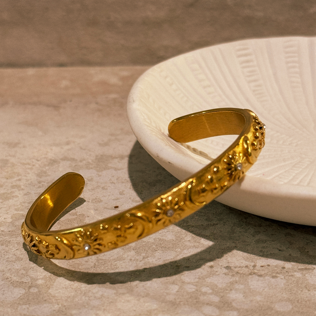 Celestial Gold Cuff Bracelet