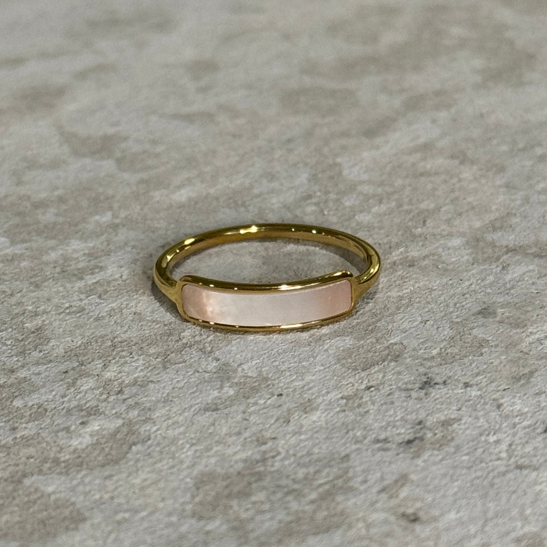 Dainty Gold and Mother of Pearl Ring