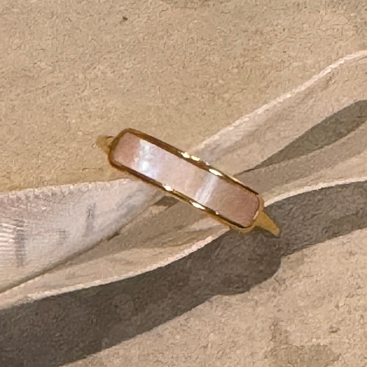 Dainty Gold and Mother of Pearl Ring