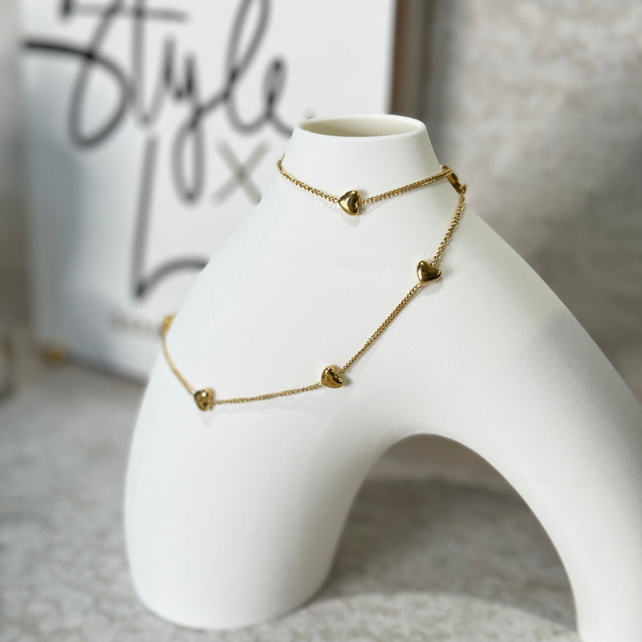 Dainty Heart Gold Chain Necklace