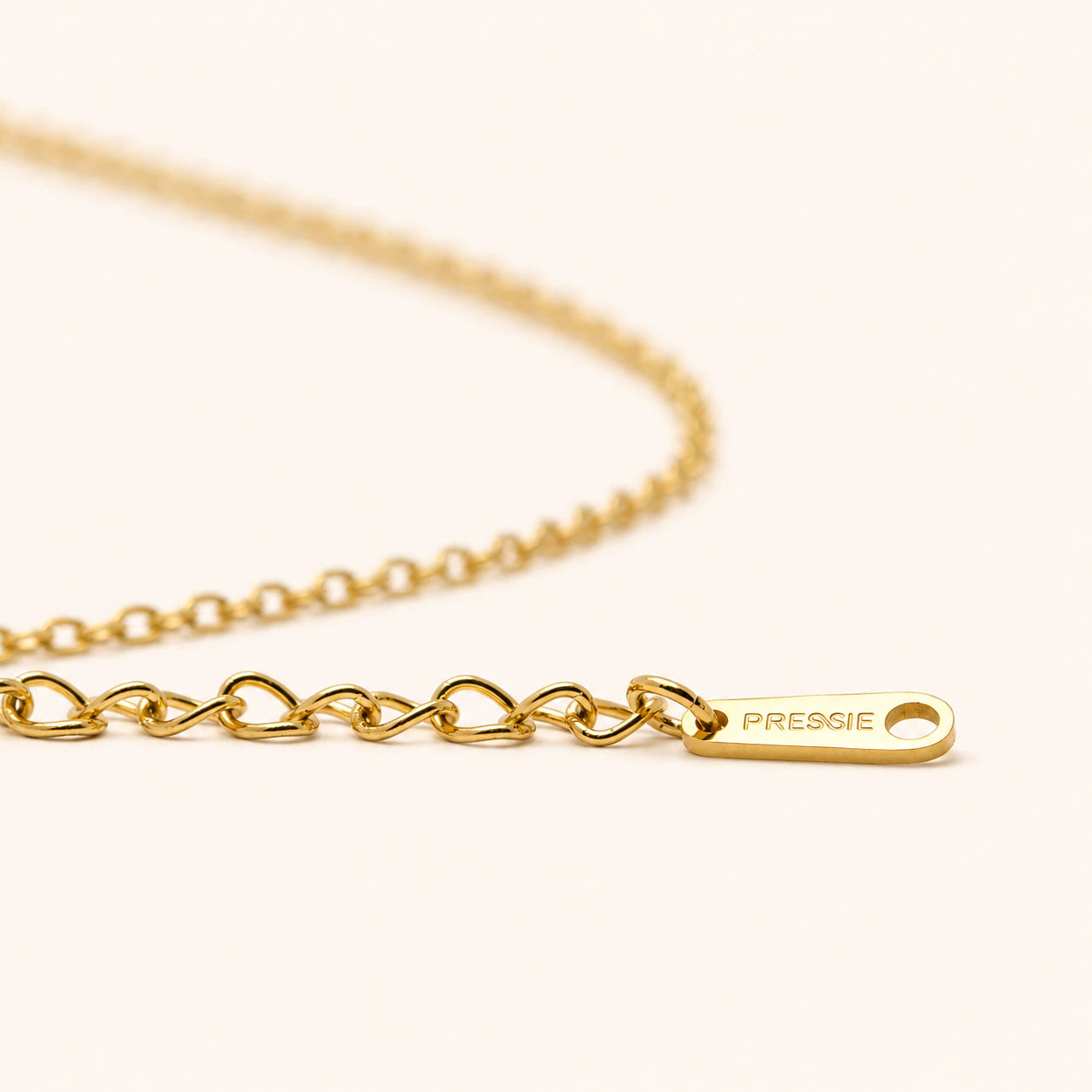 18k gold tag on necklace