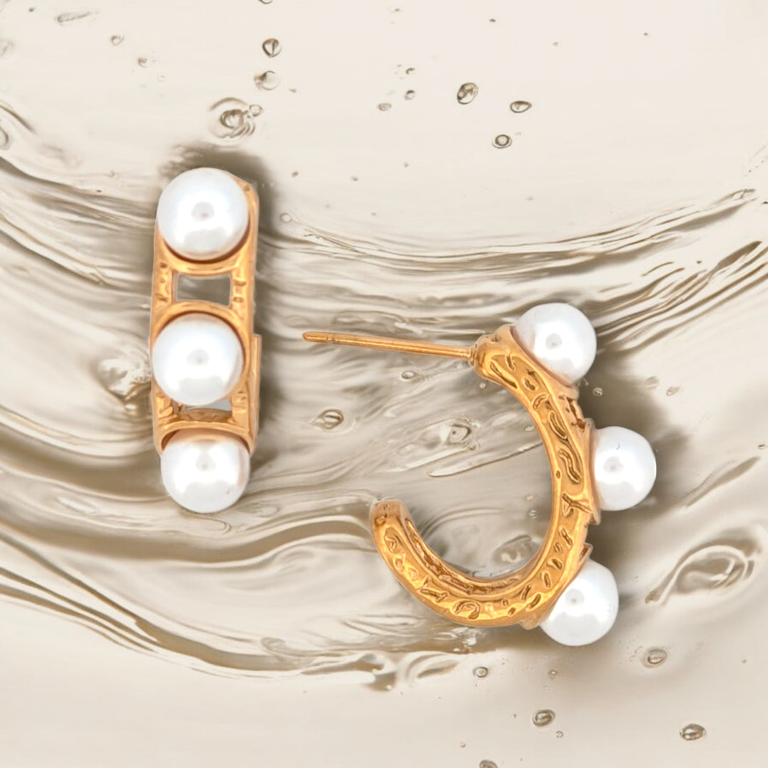 Classic Pearl Crescent Earrings