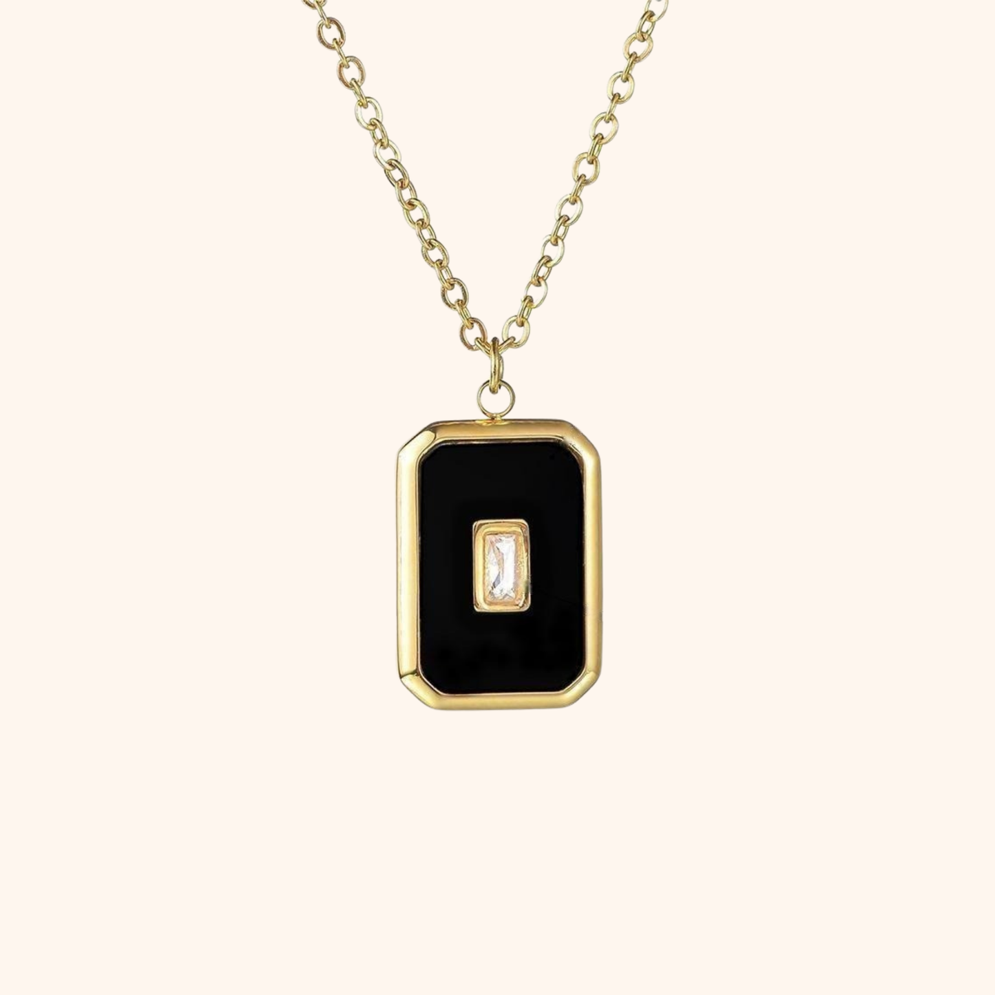 Noir Frame Pendant Necklace