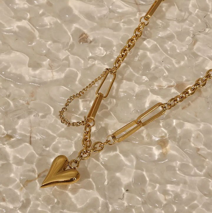 Golden Love Link Necklace