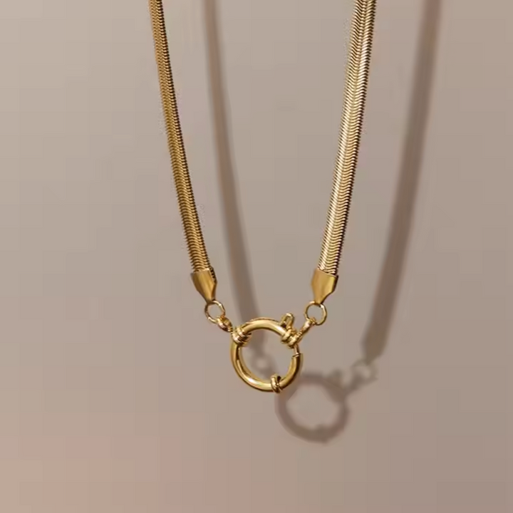 Golden Circle Clasp Necklace