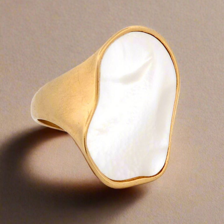 Abstract Mother of Pearl Ring