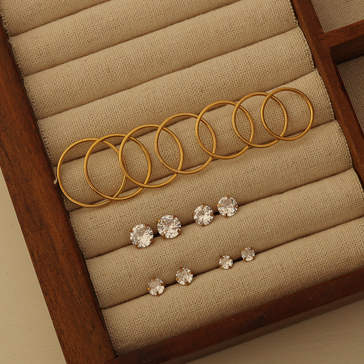 Stackable Thin Band Rings - Minimalist Set of 7