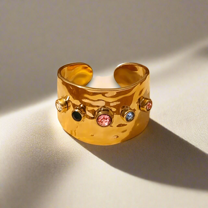 Multi-Stone Statement Gold Ring