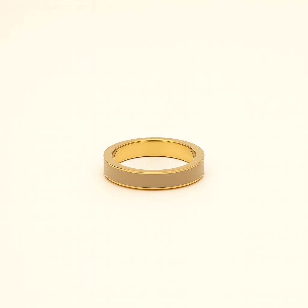 Gold ring on a white background